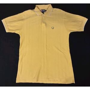Vintage Ralph Lauren Chaps Mens Polo Shirt Yellow Crest Logo Mens Large